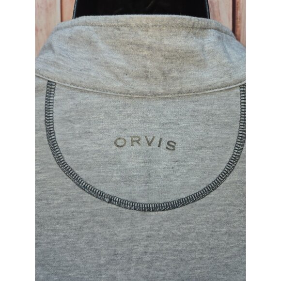 Orvis Mens Large Gray 1/4 Zip Pullover Shirt - Picture 7 of 8